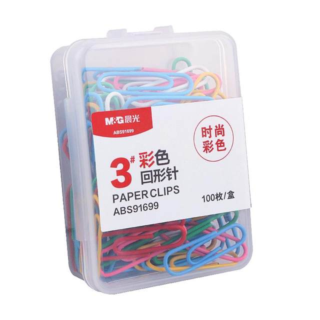Morning color paper clips are diverse in colors for easy classification