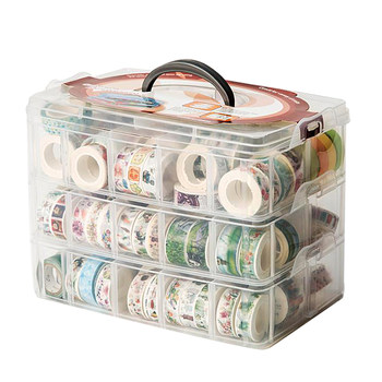 Simple transparent washi tape handbag plastic storage box