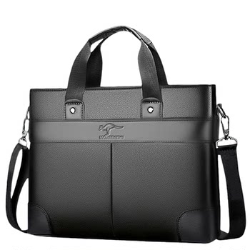 Business briefcase men's handbag crossbody 14-inch computer bag new style work a4 paper work bag leather bag