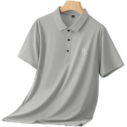 Men's Short-Sleeve T-Shirt 2026 New Style Ice Silk Seamless Polo Shirt with a Cool Feel, Quick-Drying, Collared Top Half-Sleeve