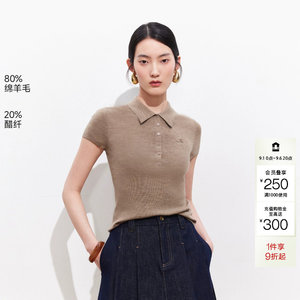 绫致Vero Moda针织衫女2026秋季新款POLO领刺绣短袖上衣休闲