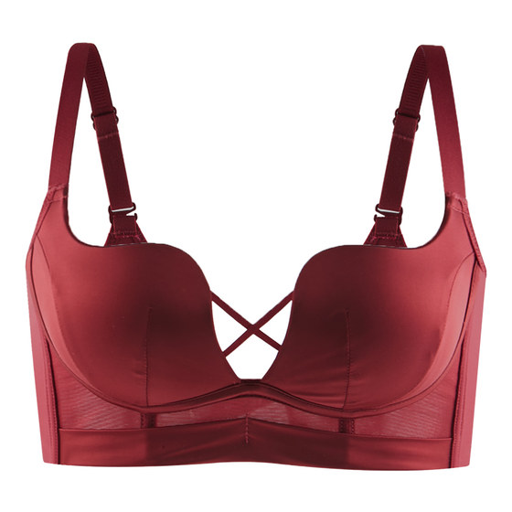 
2025 Snake Year Year of the Year of the Year of the Year of the Women's Small Breasts Gathered to Show Large Covered Breast Adjustment Red Wedding Bra