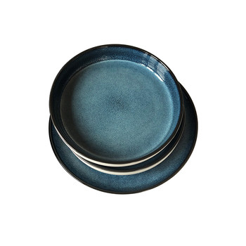 10-inch dining plate magic point ceramic flat plate retro
