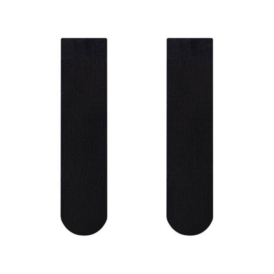 雅鹿夏季薄款小腿袜女黑丝袜jk透肤过膝袜子ins潮夏天半截中筒袜