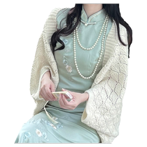 Air-conditioned room shawl jacket fashionable and soft knitted cardigan new Chinese style cheongsam simple womens style to keep warm