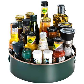 Rotating condiment storage rack countertop