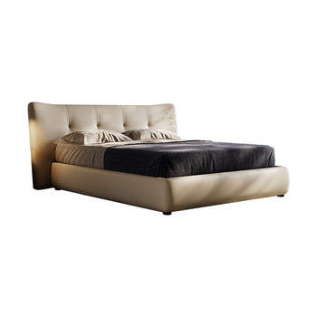 Toppinis Italian Poliform ຊັ້ນສູງ fabric ຕຽງນອນ Italian minimalist ຫນັງ villa master bedroom king bed