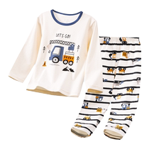 Boys pajamas childrens autumn clothes set pure cotton baby summer thin air-conditioned clothes underwear summer home clothes summer