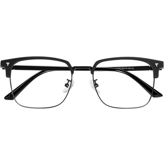 Designer style half frame myopia glasses men's style