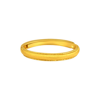 Pre-sale laomiao gold pure gold sand ring plain ring 5g exquisite sparkling adjustable live fashionable temperament for women