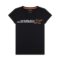 Harley-Davidson SS23 HDX commemorative American V-neck letter print womens short-sleeved T-shirt