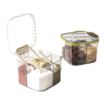 Carrot seasoning jar kitchen household set with lid four-grid acrylic seasoning box sealed salt MSG seasoning jar