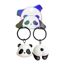 2023 New Original Panda Car Keychain Womens Exquisite Cute School Bag Pendant Creative Couple Keychain