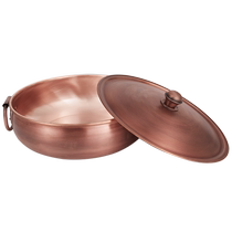 Extra thick copper hot pot household pure copper induction cooker gas mandarin duck copper pot household old-fashioned handmade meat hot pot basin