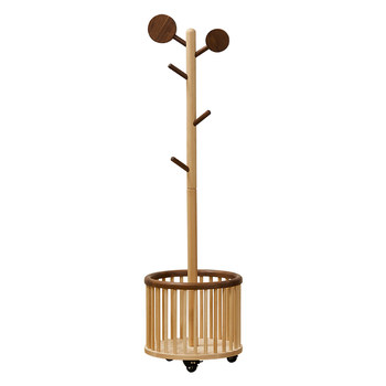 Children's solid wood designer clothes rack with laundry basket