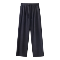 Black trousers for men in spring and autumn straight loose and drapey wide-leg suit pants for men in autumn and winter plus velvet casual trousers