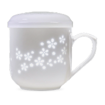 Jingdezhen ceramic household mug exquisite and simple drinking cup with lid large capacity mug