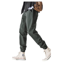 Summer overalls thin breathable loose-fitting mens all-match solid color trendy casual pants for men