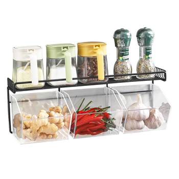 Kitchen seasoning storage rack ginger and garlic storage box wall-mounted