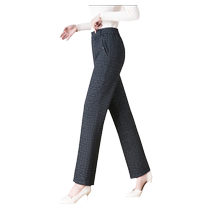 Moms pants spring and autumn elastic high-waist elastic middle-aged and elderly loose large size straight pants trousers casual womens pants winter