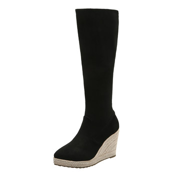 Breathable ultra high heels straw fashion style stretch boots