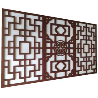 Carved board hollow PVC Chinese style line ceiling lattice partition living room corridor background wall decoration flower board