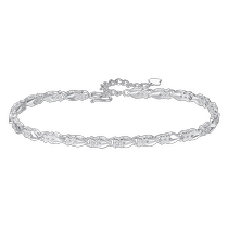 Four-leaf clover 999 sterling silver anklet for women 2024 new fashion leg chain anklet leg ring 520 Valentines Day gift for girlfriend