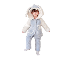 Cinnamon dog childrens pajamas winter girls three-layer quilted winter thickened girls coral velvet plus velvet home clothes