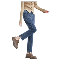 Tangshi 24 new autumn jeans womens straight cigarette pants slim design slim fashion Korean style pants for women