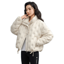 Duck Down Jacket Womens 2024 Autumn and Winter New Short Stand Collar Fashion Simple Loose Warm Duck Down Jacket J