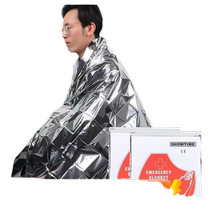 Outdoor Camping Portable Pe Aluminum Film Warm Blanket Emergency Weatherproof Raincoat Emergency Waterproof Rain Cape Repeatable First Aid