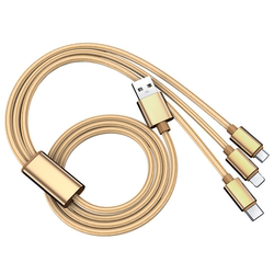 Bashilu 5 Android 3-in-one data cable fast charging one-to-three charge mobile phone multi-function head ເຫມາະສໍາລັບ Apple Huawei typec Xiaomi oppo ຂະຫຍາຍໂທລະສັບມືຖື 2M/3m