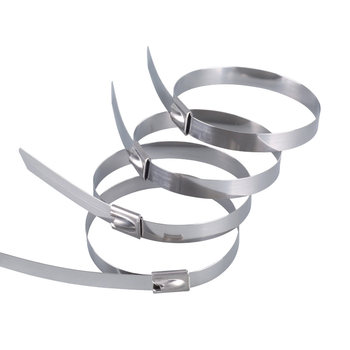 Tie stainless steel 304 buckle locking ຕົນ​ເອງ 4.6*200/300 ສາຍ​ໂລ​ຫະ​ເຊືອກ​ຜູກ​ກັບ hoop tensioner 100 ປ່ຽງ