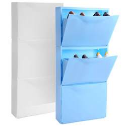 Shoe rack plastic shoe cabinet drawer-type multi-functional storage locker Johnny free combination folding storage cabinet