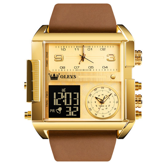 圣诞礼物电子手表男士方形大表盘青少年初中学生智能表男名表十大