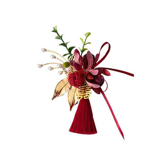 New chinese style corsage for groom, bride and parents, artificial flowers
