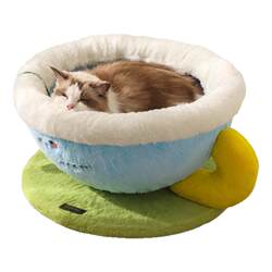 Cat Nest Is Warm in Winter and Can Be Used in All Seasons. Winter Semi-Enclosed Cat House, Cat House with a Sense of Security, Coffee Cup Cat Sleeping Nest