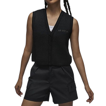 Jordan Nike Womens Jacket Casual Wool Knitted Embroidery Logo Breathable Sports Single Vest FV7114-045