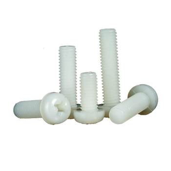 Nylon plastic white round head phillips screws