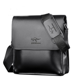 Jusen Kangaroo genuine leather vertical shoulder bag men's crossbody bag briefcase business casual men's bag cowhide backpack