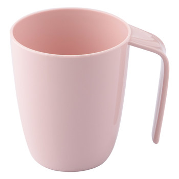 Camellia simple mouthwash cup with solid color and round handle