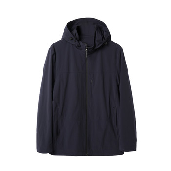 Business casual men's hooded jacket windproof jacket removable hood wear-resistant outdoor wear spring style men's clothing
