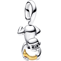 Pandora Pandora smart naughty monkey two-color pendant can move naughty happy and cute animals