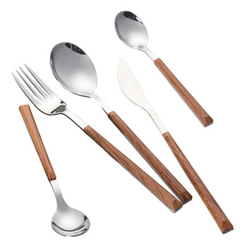 ins style steak ມີດແລະສ້ອມ 304 ສະແຕນເລດມີດ, ສ້ອມແລະບ່ວງສາມຊິ້ນຊຸດ Nordic style spoon and fork set western food tableware