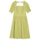 Omont egg tarts square collar puff sleeve dress