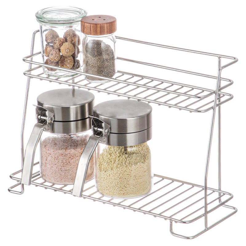 Shuangshan 304 stainless steel double layer kitchen shelf