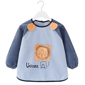 Baby boy's smock wears western style autumn and winter eating apron