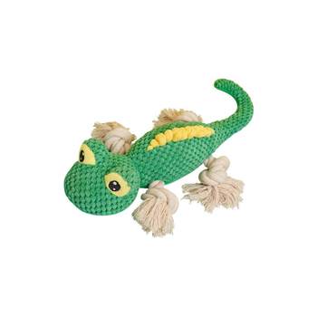 Qian Chong Shijia Dog Toys Bite Resistance and Bordom Relieving Puppy Plush Teething and Sounding Teddy Puppy Lizard ອຸປະກອນສັດລ້ຽງ