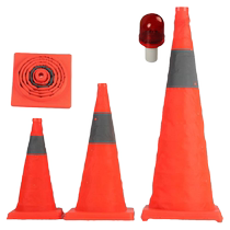 Roadblock Rubber Reflective Cone Roadblock Cone Telescopic Lifting Road Cone Warning Road Cone Folding Road Cone with LED Light