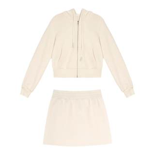 Hooded zipper sweatshirt short cardigan